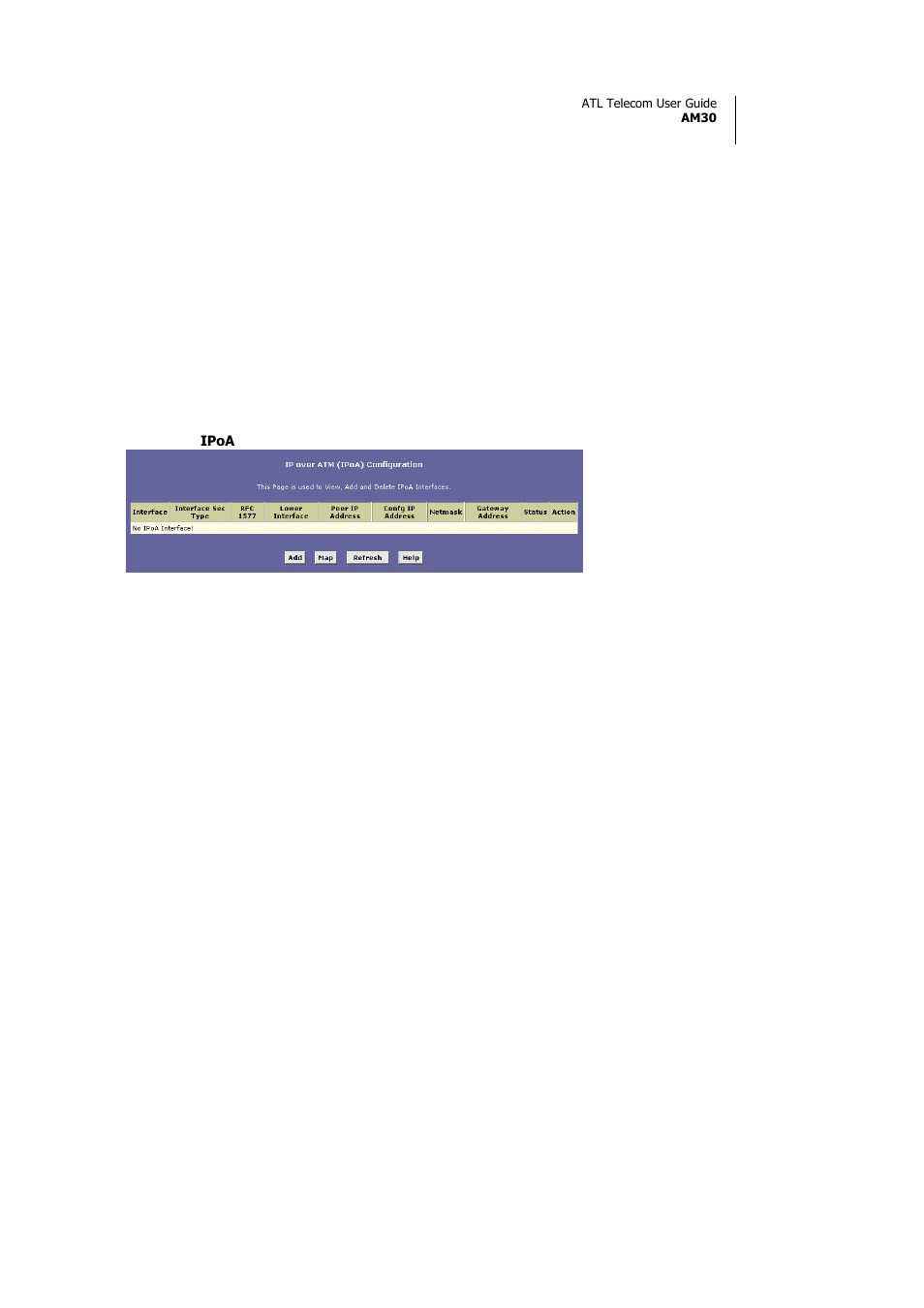 Configuring ipoa interfaces | ATL Telecom AM30 User Manual | Page 113 / 177