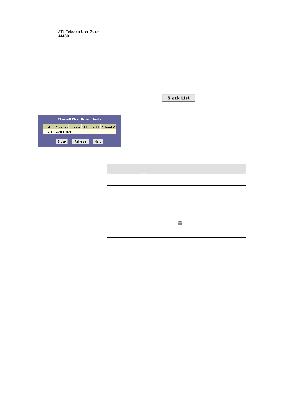 Managing the black list | ATL Telecom AM30 User Manual | Page 126 / 177