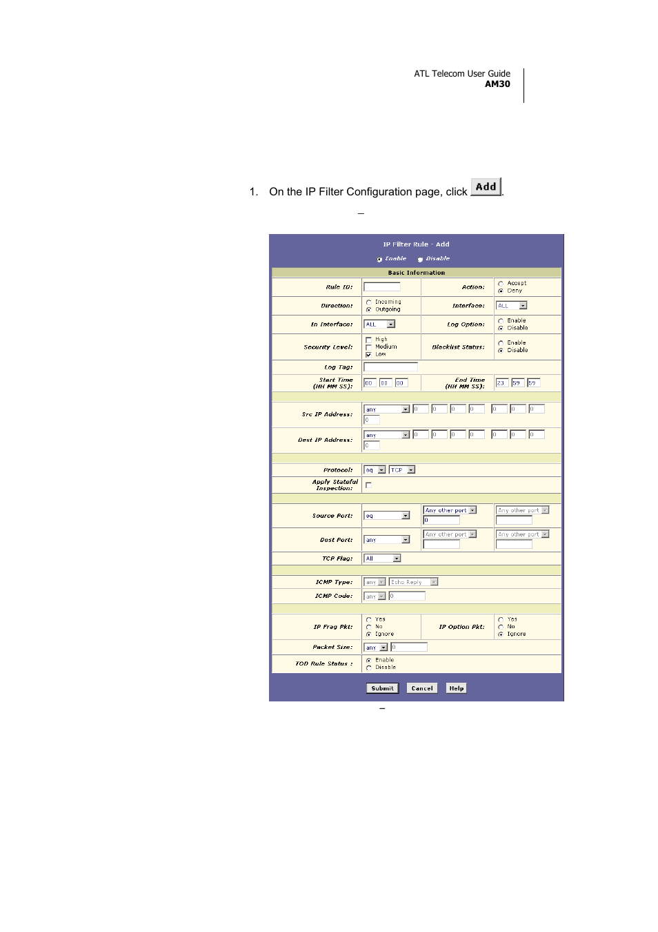 Creating ip filter rules | ATL Telecom AM30 User Manual | Page 131 / 177