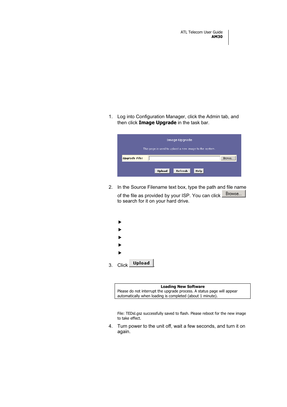 Upgrading the software | ATL Telecom AM30 User Manual | Page 153 / 177