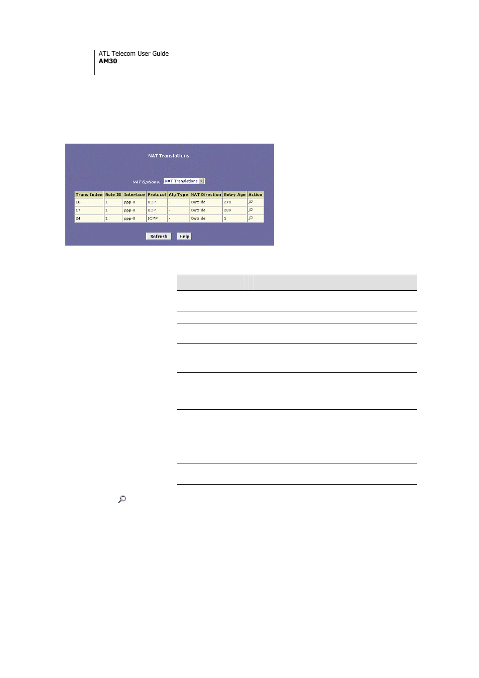 Viewing current nat translations | ATL Telecom AM30 User Manual | Page 66 / 177