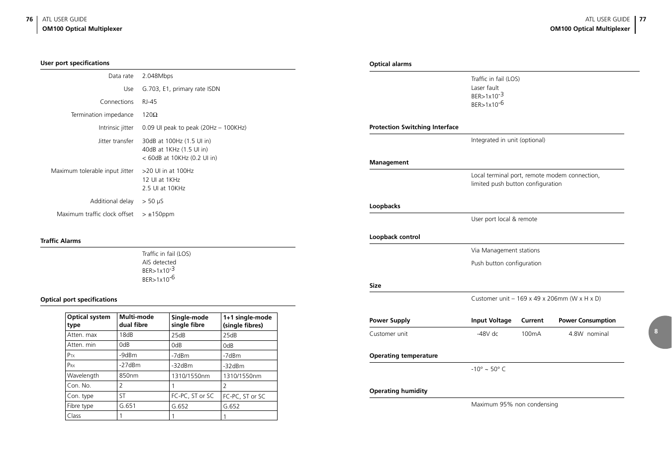 ATL Telecom OM100 User Manual | Page 40 / 46