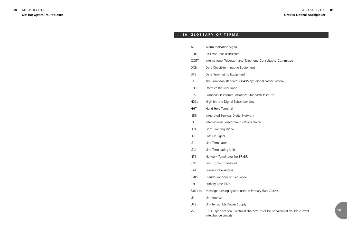 ATL Telecom OM100 User Manual | Page 42 / 46