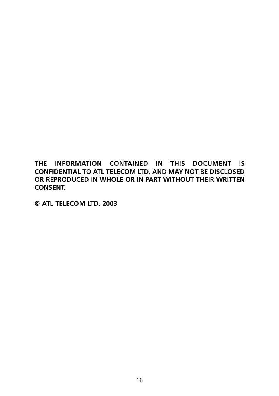 ATL Telecom Telex User Manual | Page 16 / 16