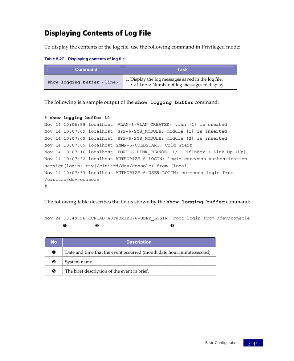 Displaying contents of log file | ATL Telecom R1-SW Ethernet Switch User Manual | Page 109 / 300