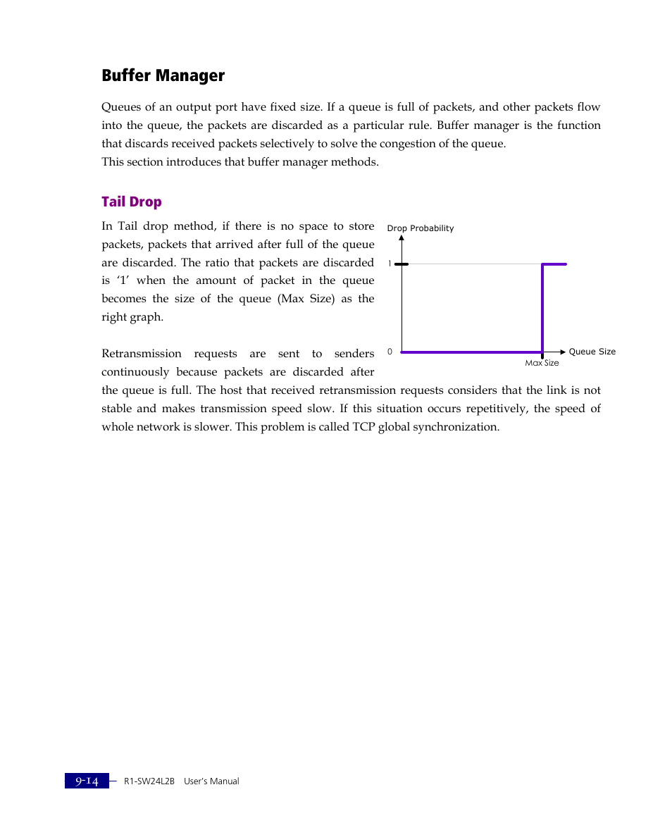 Buffer manager, Tail drop | ATL Telecom R1-SW Ethernet Switch User Manual | Page 182 / 300