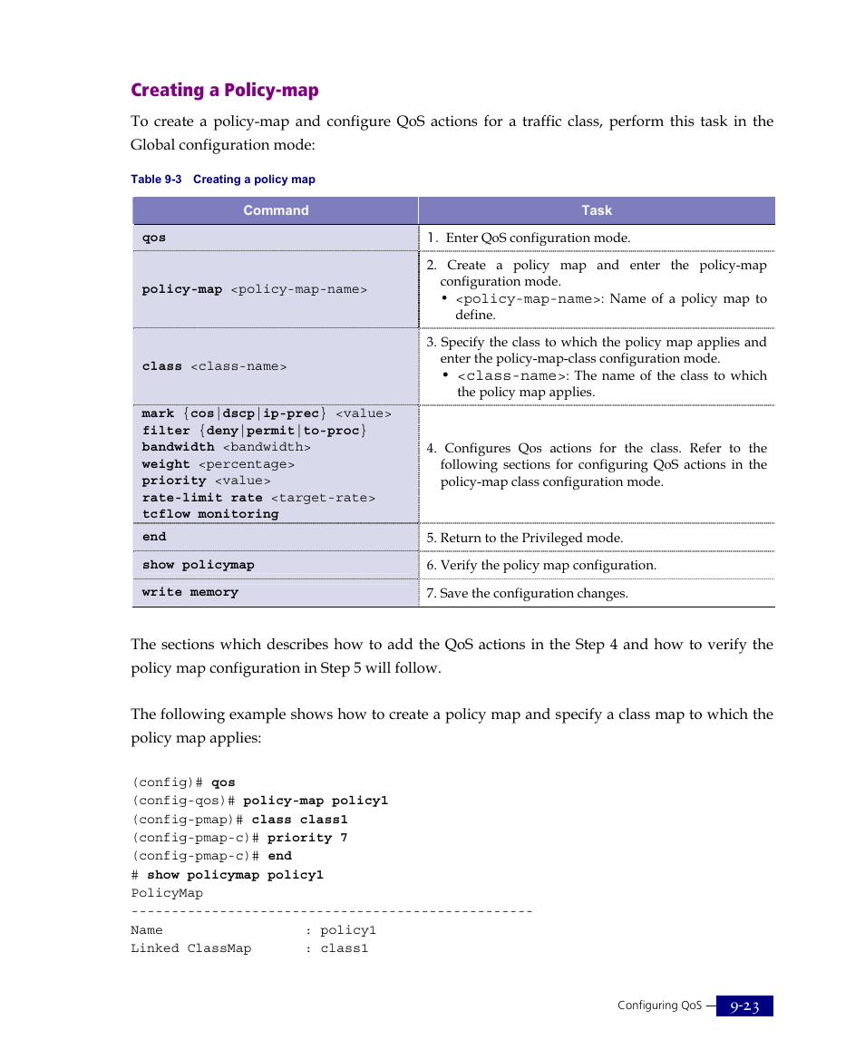 Creating a policy-map | ATL Telecom R1-SW Ethernet Switch User Manual | Page 191 / 300