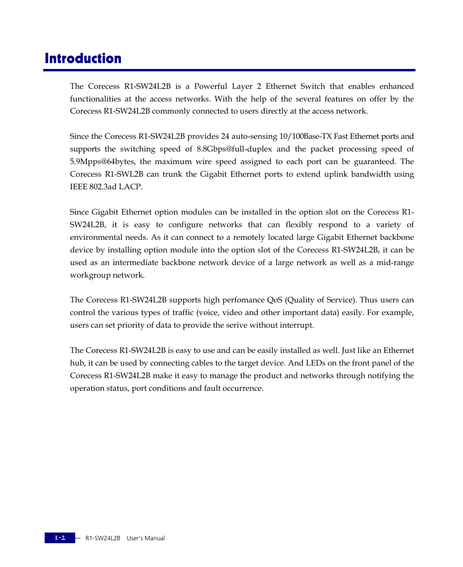 Introduction | ATL Telecom R1-SW Ethernet Switch User Manual | Page 22 / 300