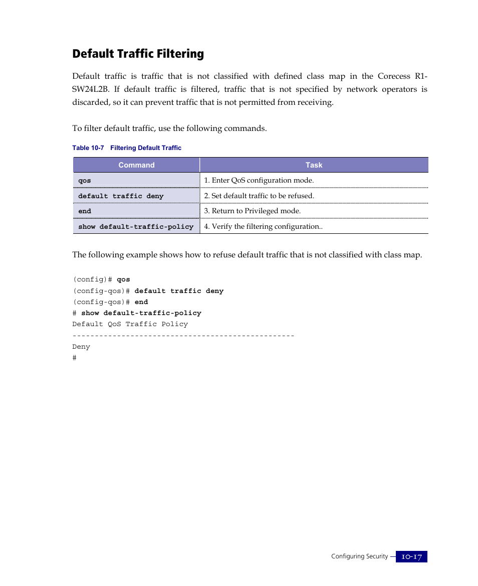 Default traffic filtering | ATL Telecom R1-SW Ethernet Switch User Manual | Page 227 / 300