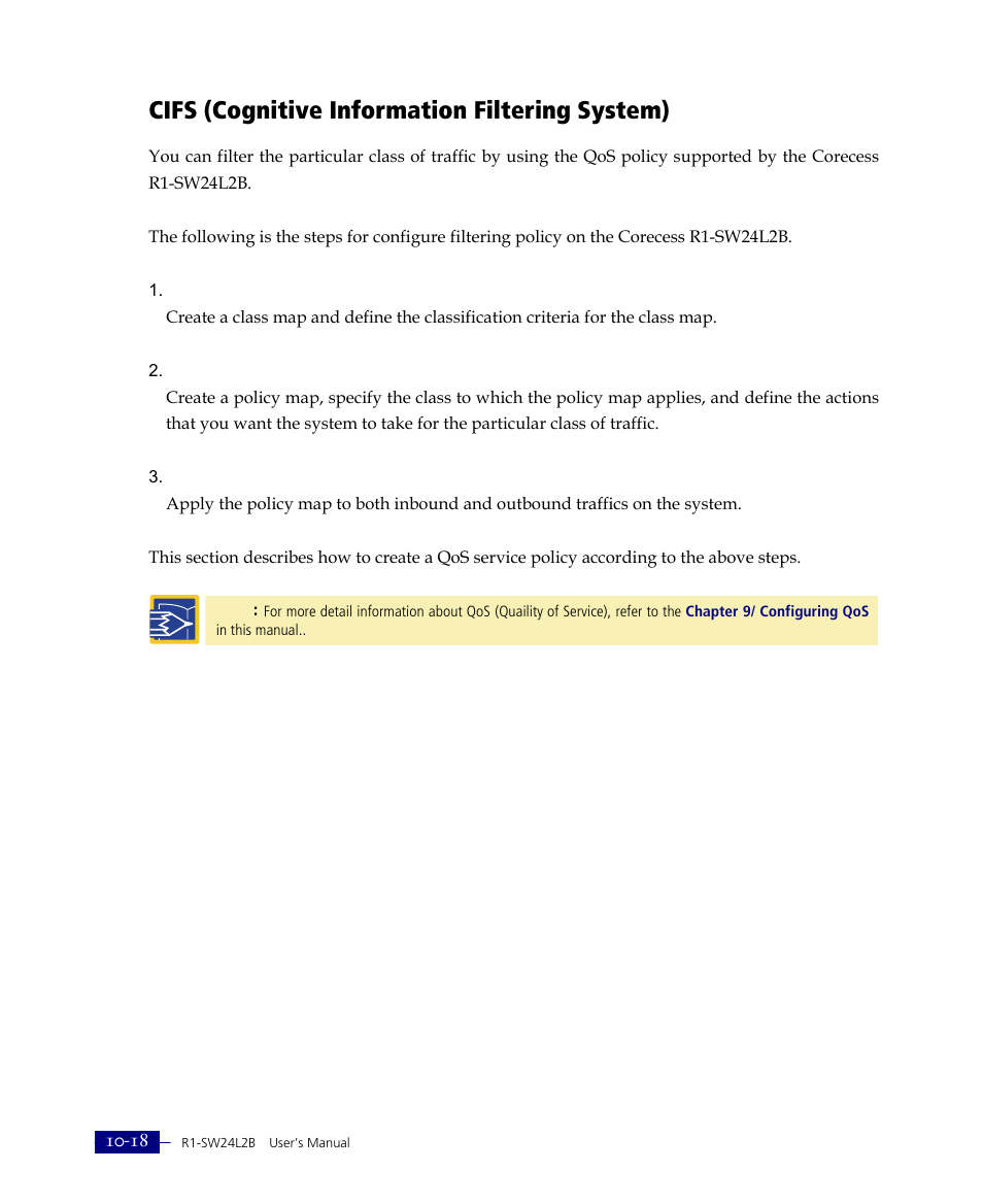 Cifs (cognitive information filtering system) | ATL Telecom R1-SW Ethernet Switch User Manual | Page 228 / 300