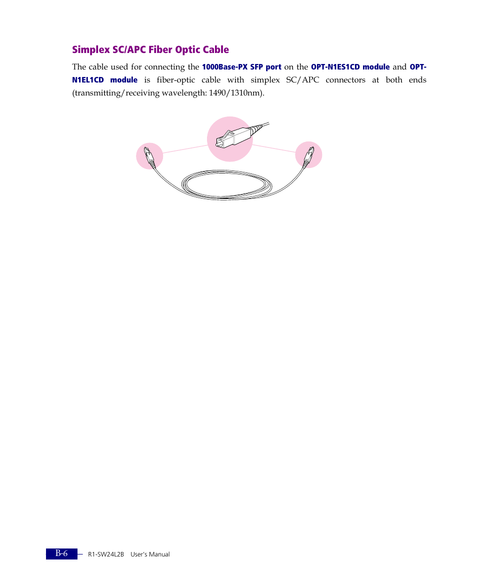 Simplex sc/apc fiber optic cable | ATL Telecom R1-SW Ethernet Switch User Manual | Page 298 / 300