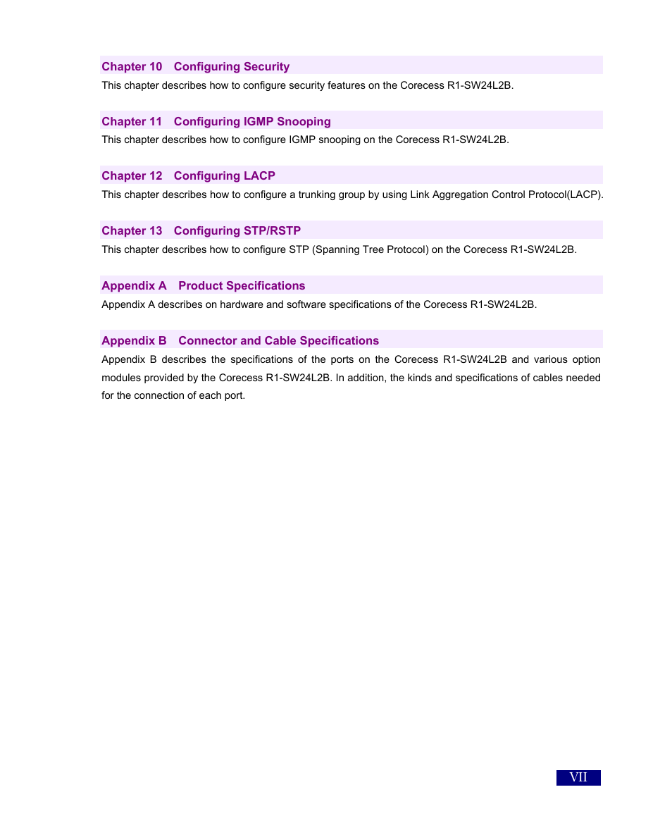 ATL Telecom R1-SW Ethernet Switch User Manual | Page 7 / 300