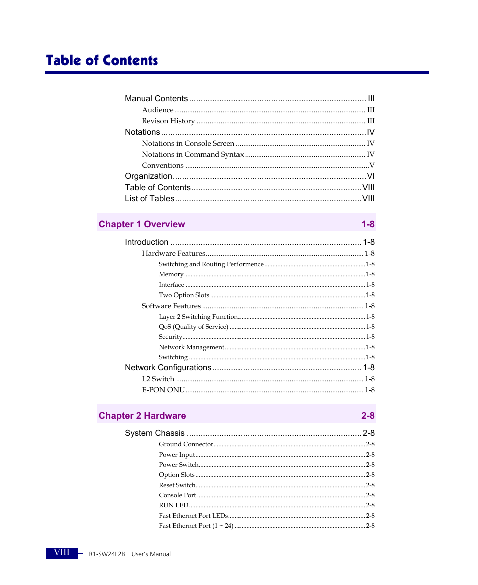 ATL Telecom R1-SW Ethernet Switch User Manual | Page 8 / 300