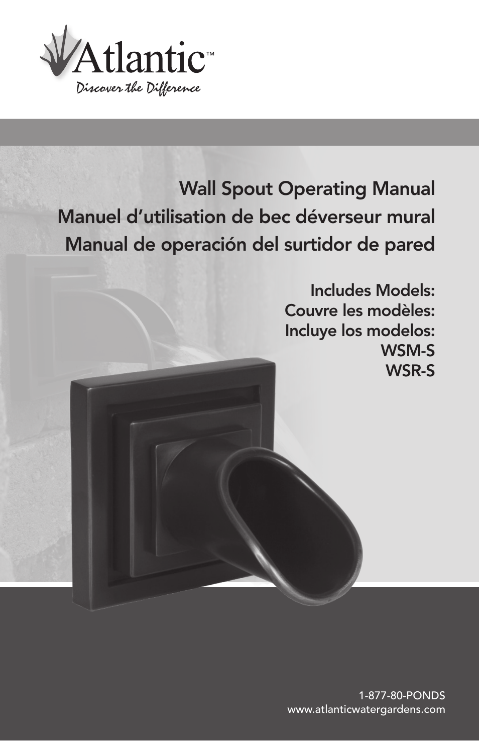 Atlantic Water Gardens Mantova Wall Spout User Manual | 8 pages