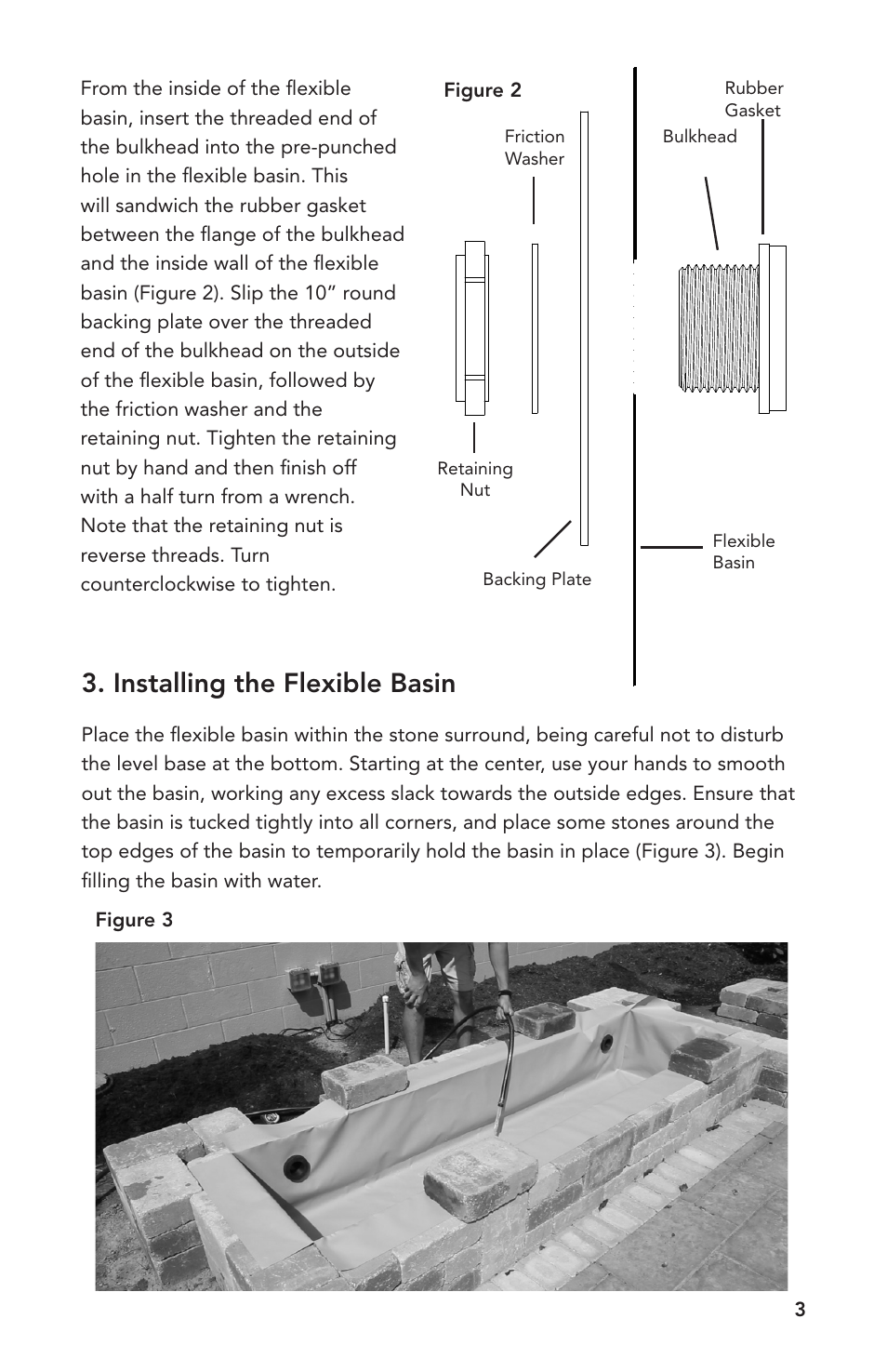 Installing the flexible basin | Atlantic Water Gardens 4' Flexible Hardscape Basin User Manual | Page 3 / 8