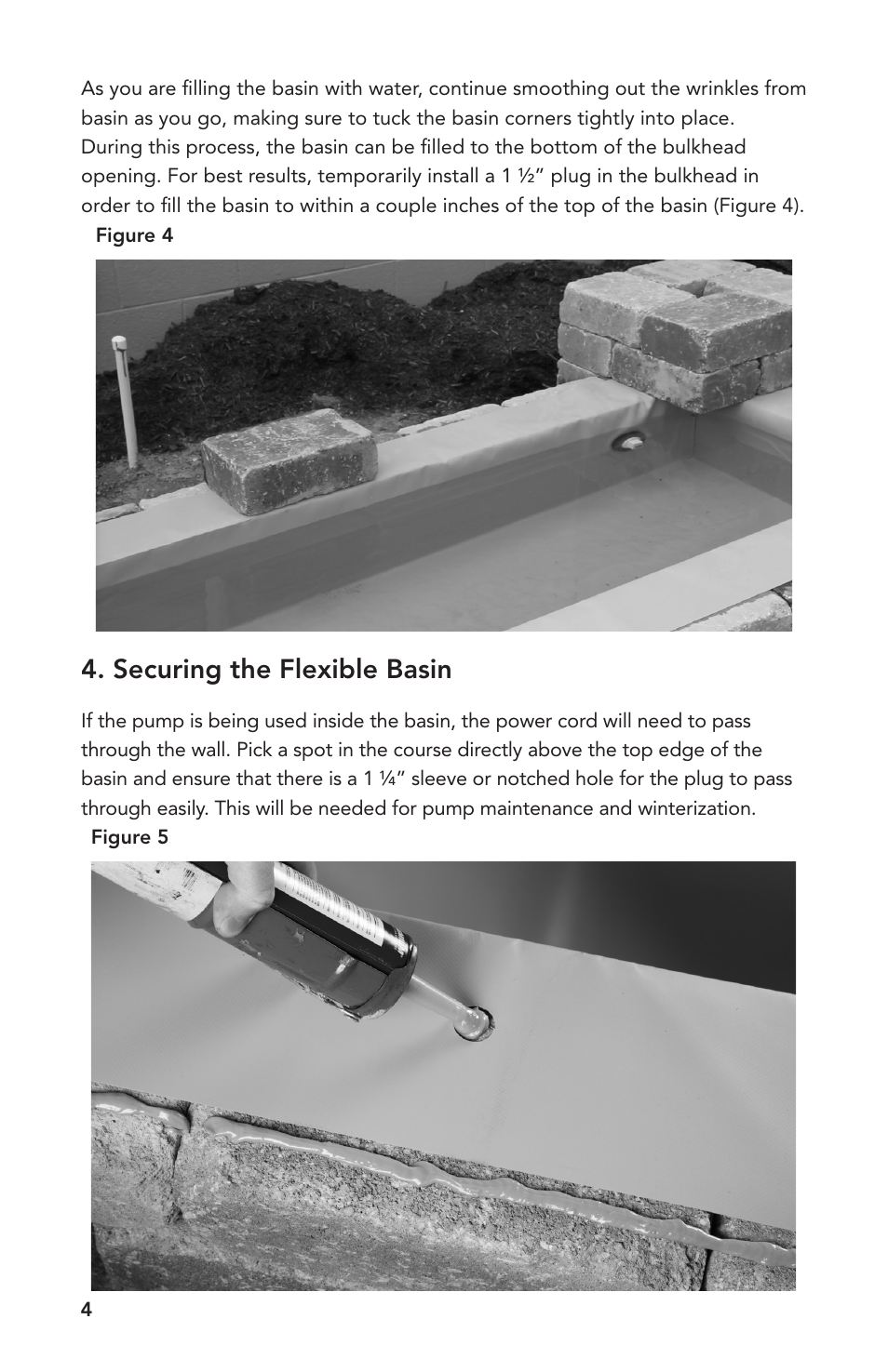 Securing the flexible basin | Atlantic Water Gardens 4' Flexible Hardscape Basin User Manual | Page 4 / 8