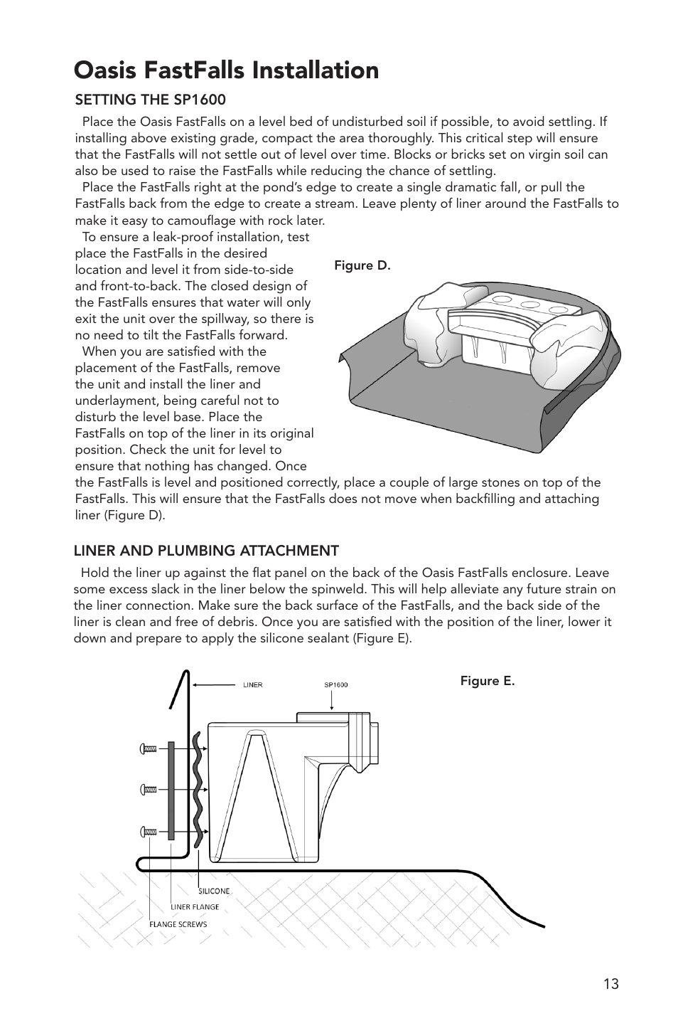 Oasis fastfalls installation | Atlantic Water Gardens Oasis PS3900 User Manual | Page 13 / 16
