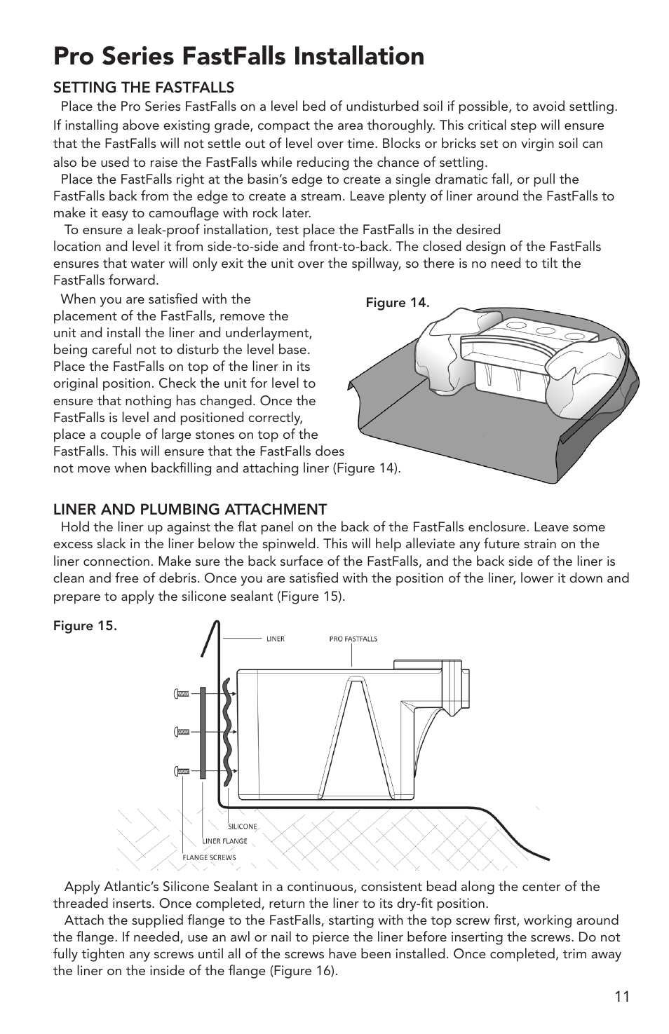 Pro series fastfalls installation | Atlantic Water Gardens Pro Series PS4600 User Manual | Page 11 / 16