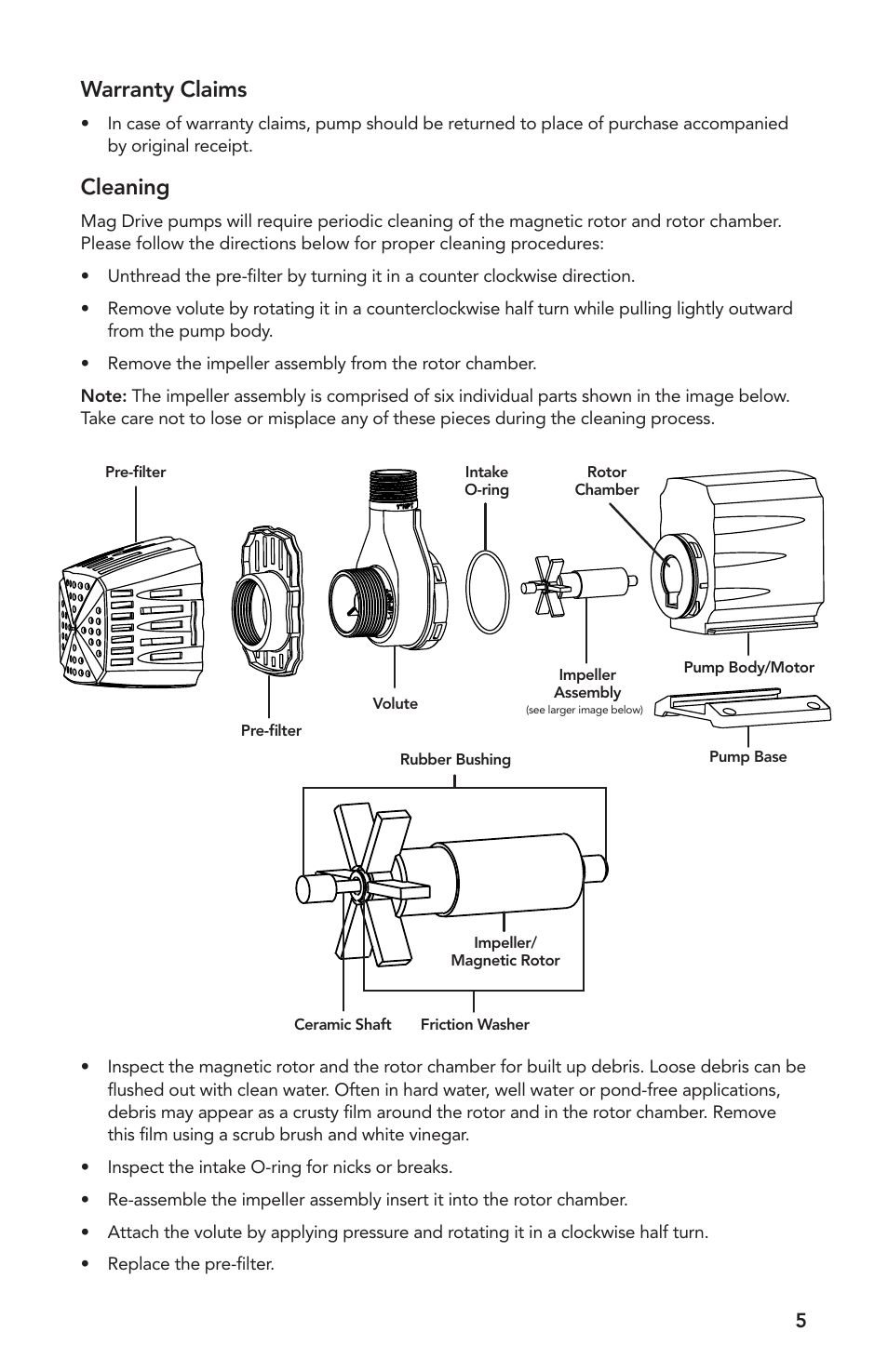 Warranty claims, Cleaning | Atlantic Water Gardens MD250 User Manual | Page 5 / 16