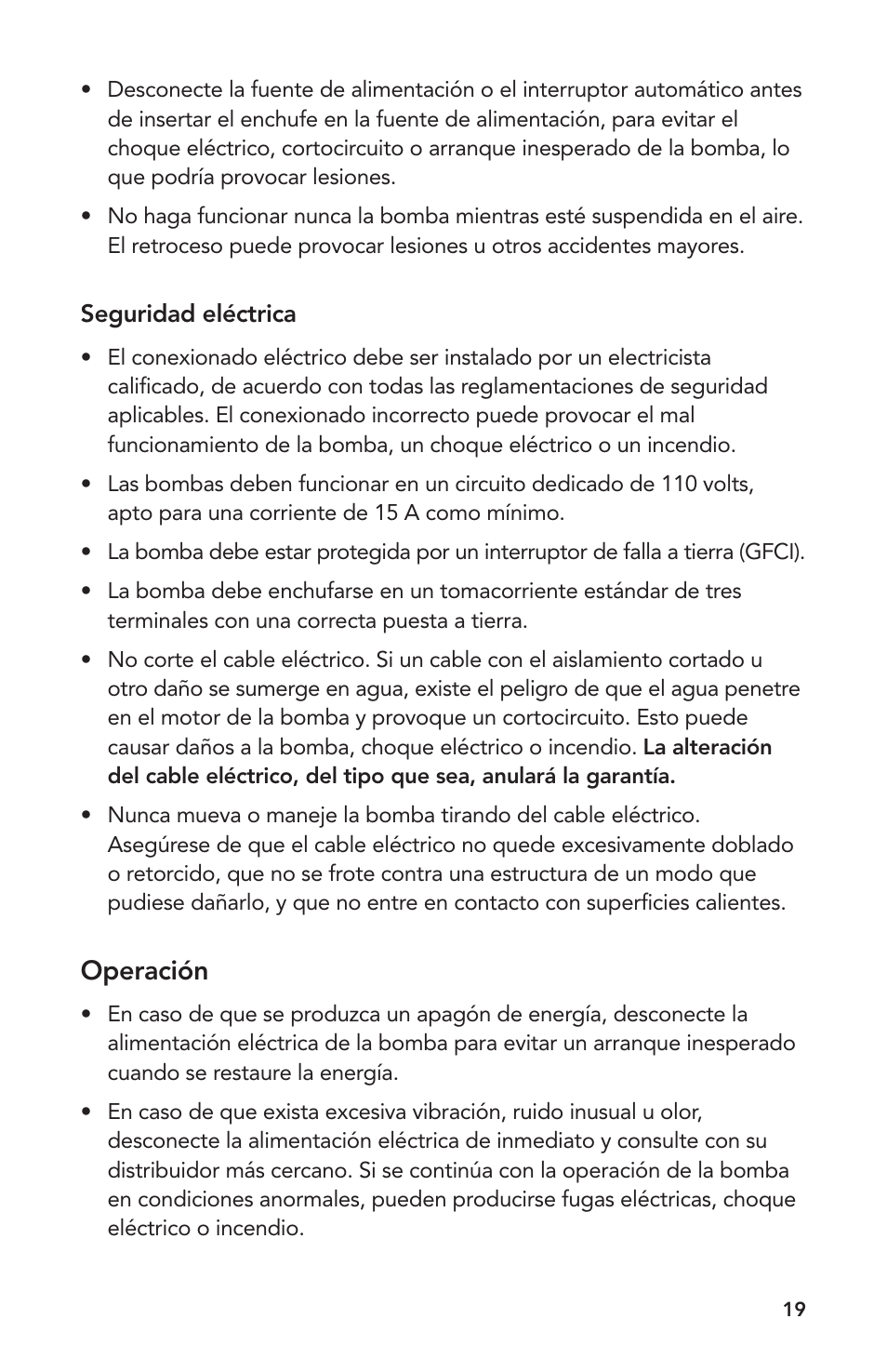 Operación | Atlantic Water Gardens PAF-20 User Manual | Page 19 / 24