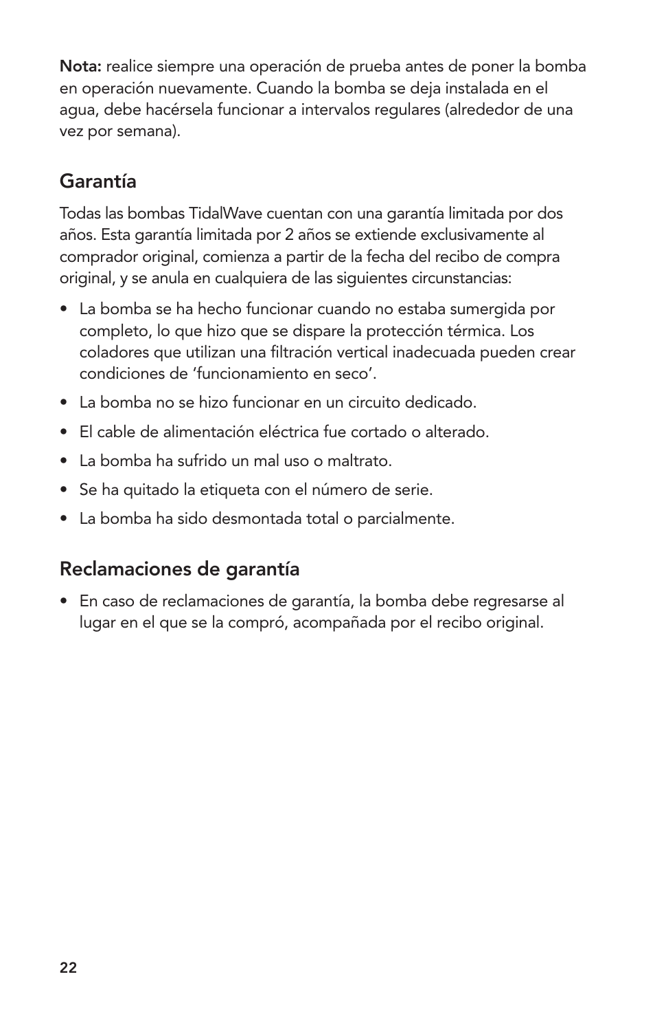 Atlantic Water Gardens PAF-20 User Manual | Page 22 / 24