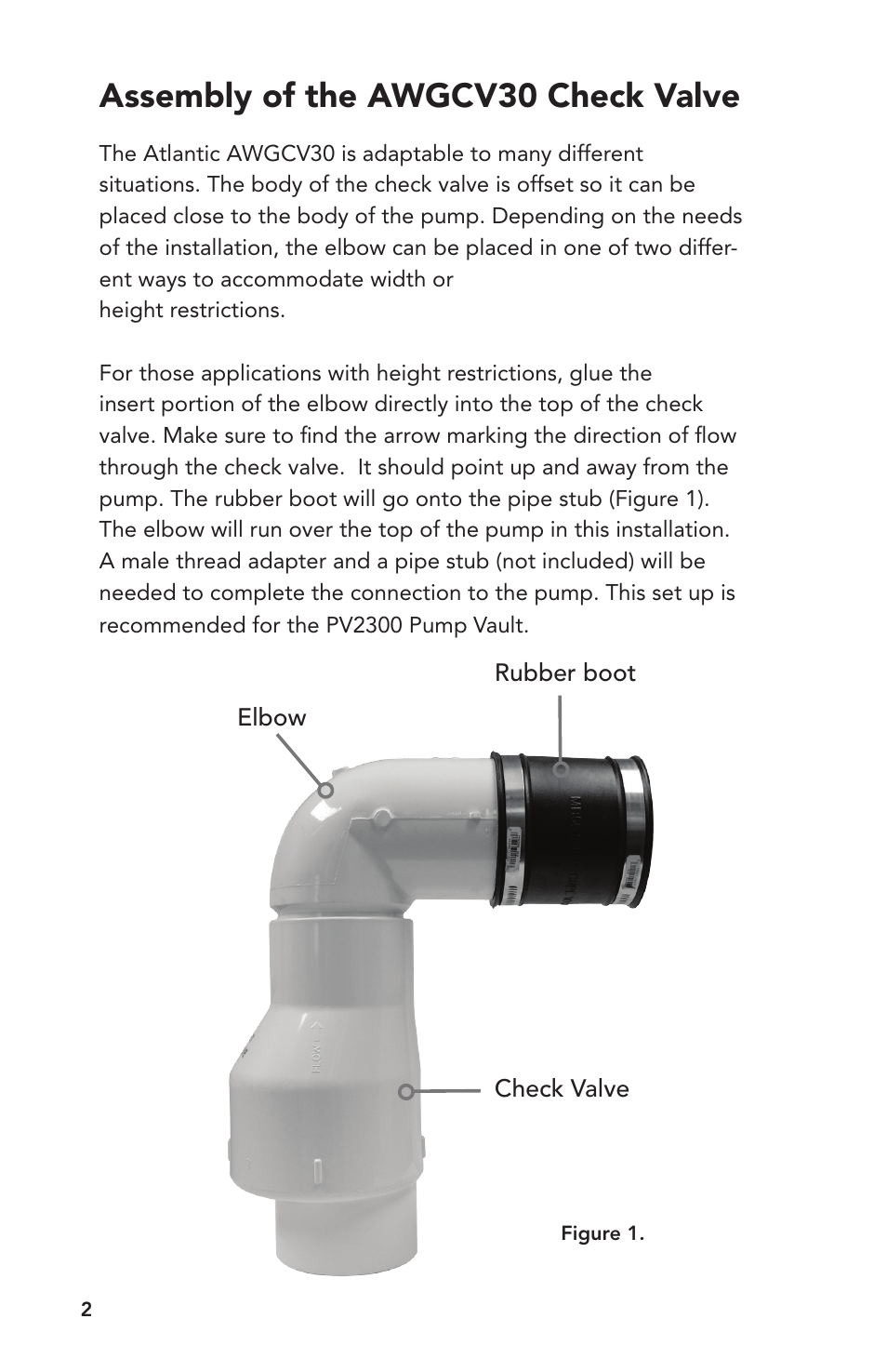 Assembly of the awgcv30 check valve | Atlantic Water Gardens AWGCV30 User Manual | Page 2 / 4