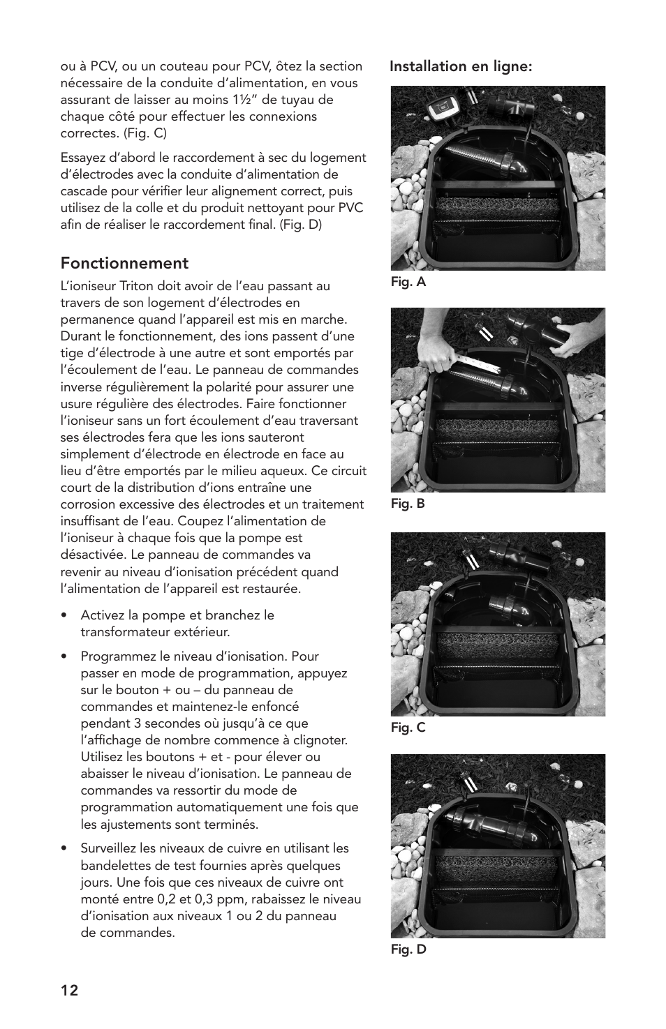 Fonctionnement | Atlantic Water Gardens TRION2 User Manual | Page 12 / 24