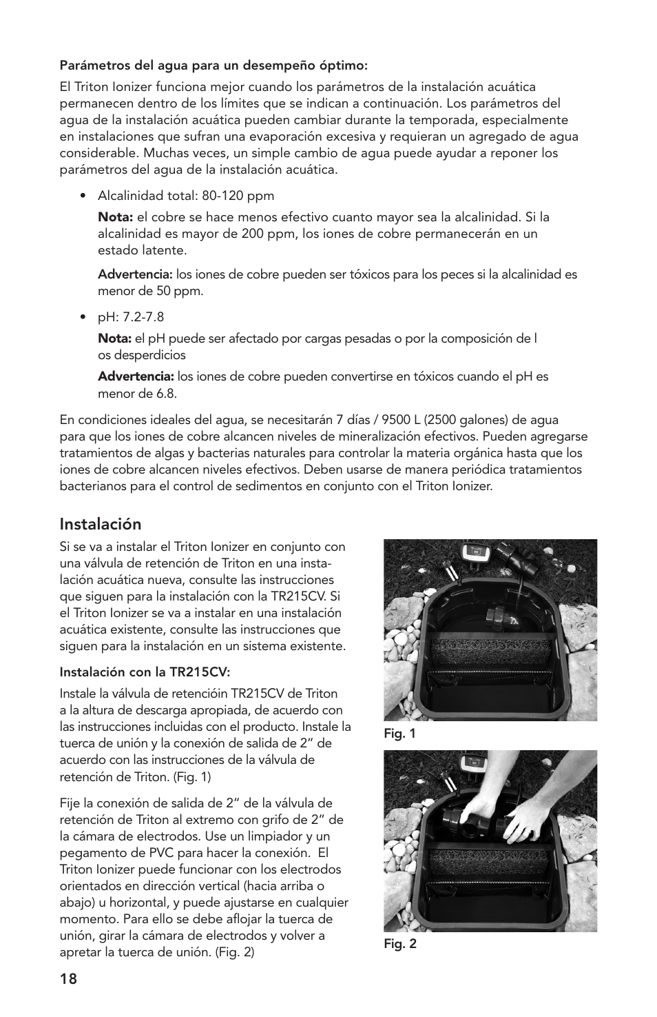 Instalación | Atlantic Water Gardens TRION2 User Manual | Page 18 / 24