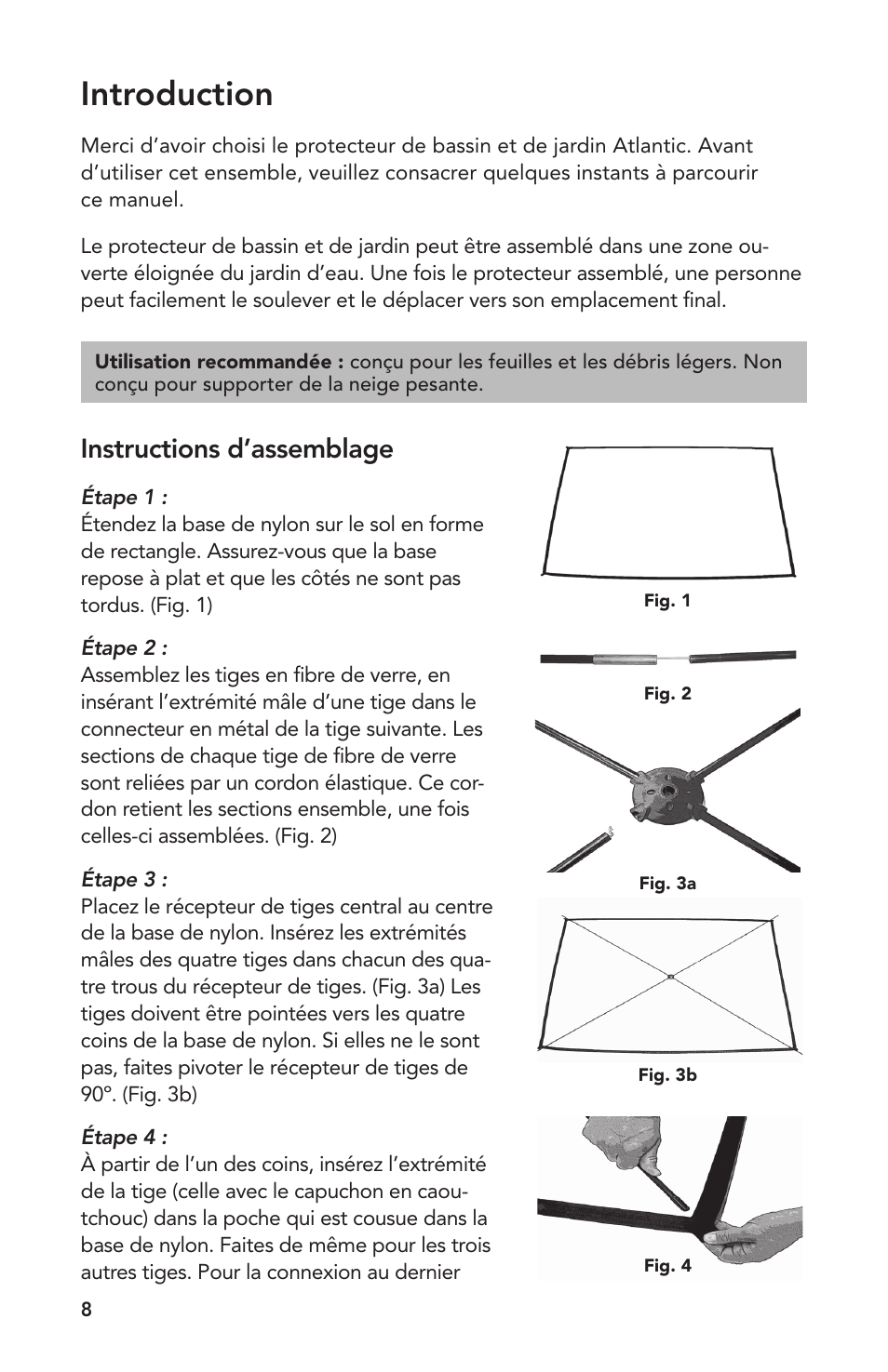 Introduction, Instructions d’assemblage | Atlantic Water Gardens PGPSM - Pond & Garden Protector User Manual | Page 8 / 12