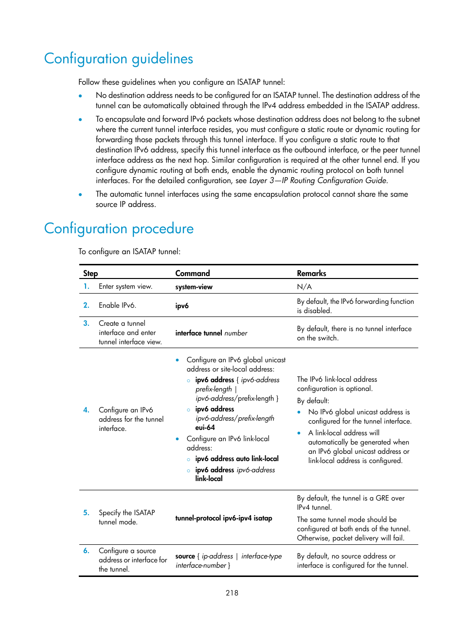 Configuration guidelines, Configuration procedure | H3C Technologies H3C S12500 Series Switches User Manual | Page 232 / 249