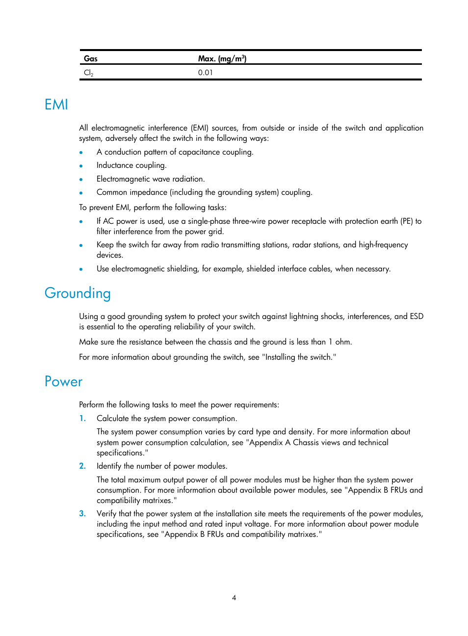 Grounding, Power | H3C Technologies H3C S12500-X Series Switches User Manual | Page 12 / 162