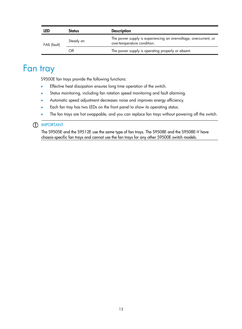 Fan tray | H3C Technologies H3C S9500E Series Switches User Manual | Page 23 / 154