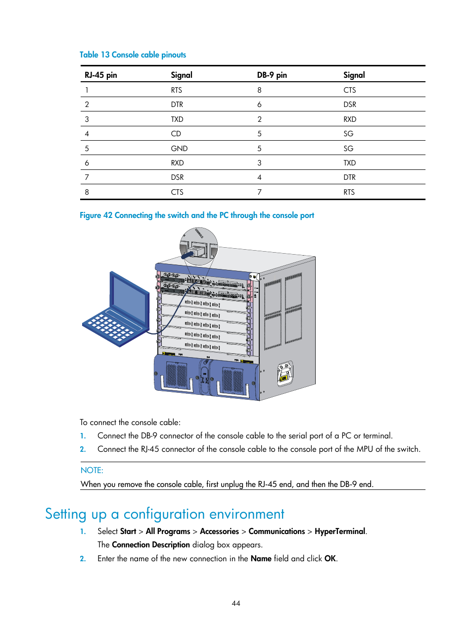 Setting up a configuration environment | H3C Technologies H3C S9500E Series Switches User Manual | Page 54 / 154