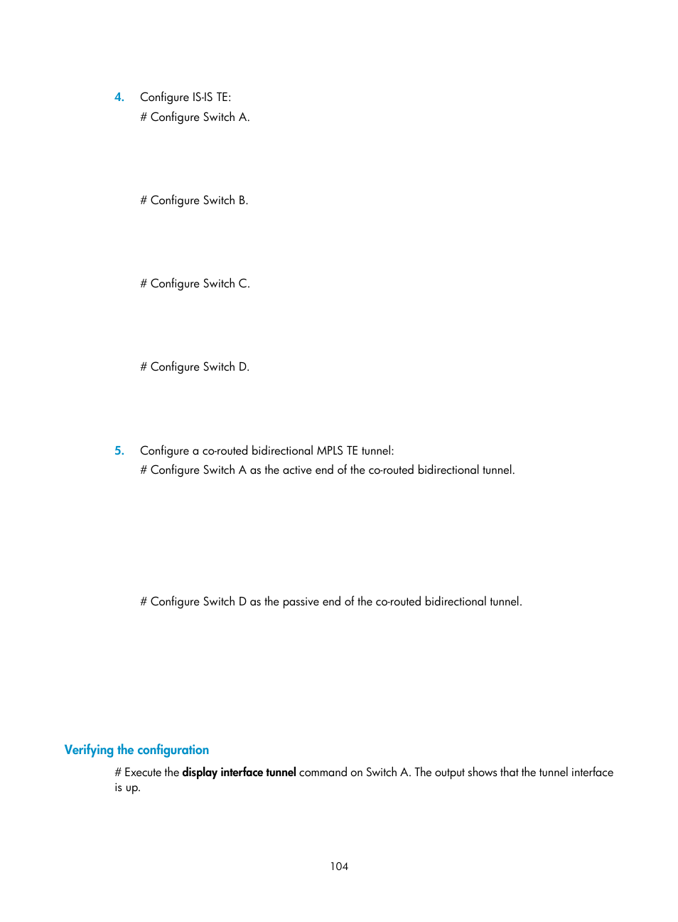 Verifying the configuration | H3C Technologies H3C S6800 Series Switches User Manual | Page 117 / 526