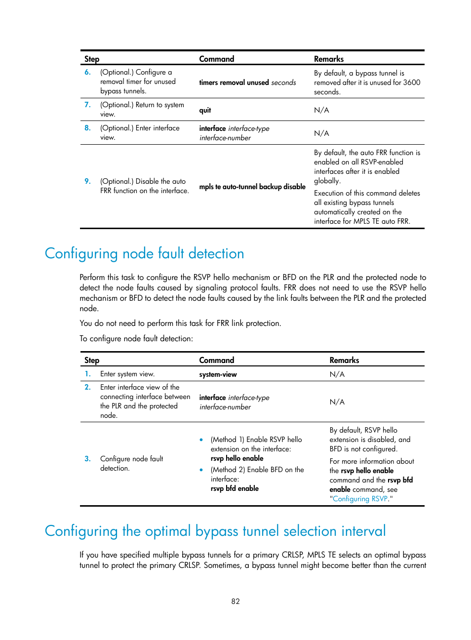 Configuring node fault detection | H3C Technologies H3C S6800 Series Switches User Manual | Page 95 / 526