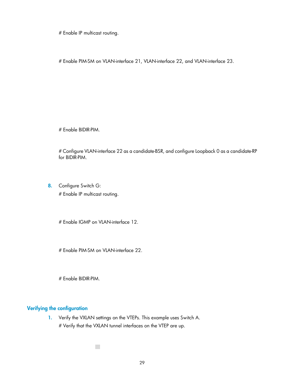Verifying the configuration | H3C Technologies H3C S6800 Series Switches User Manual | Page 37 / 85