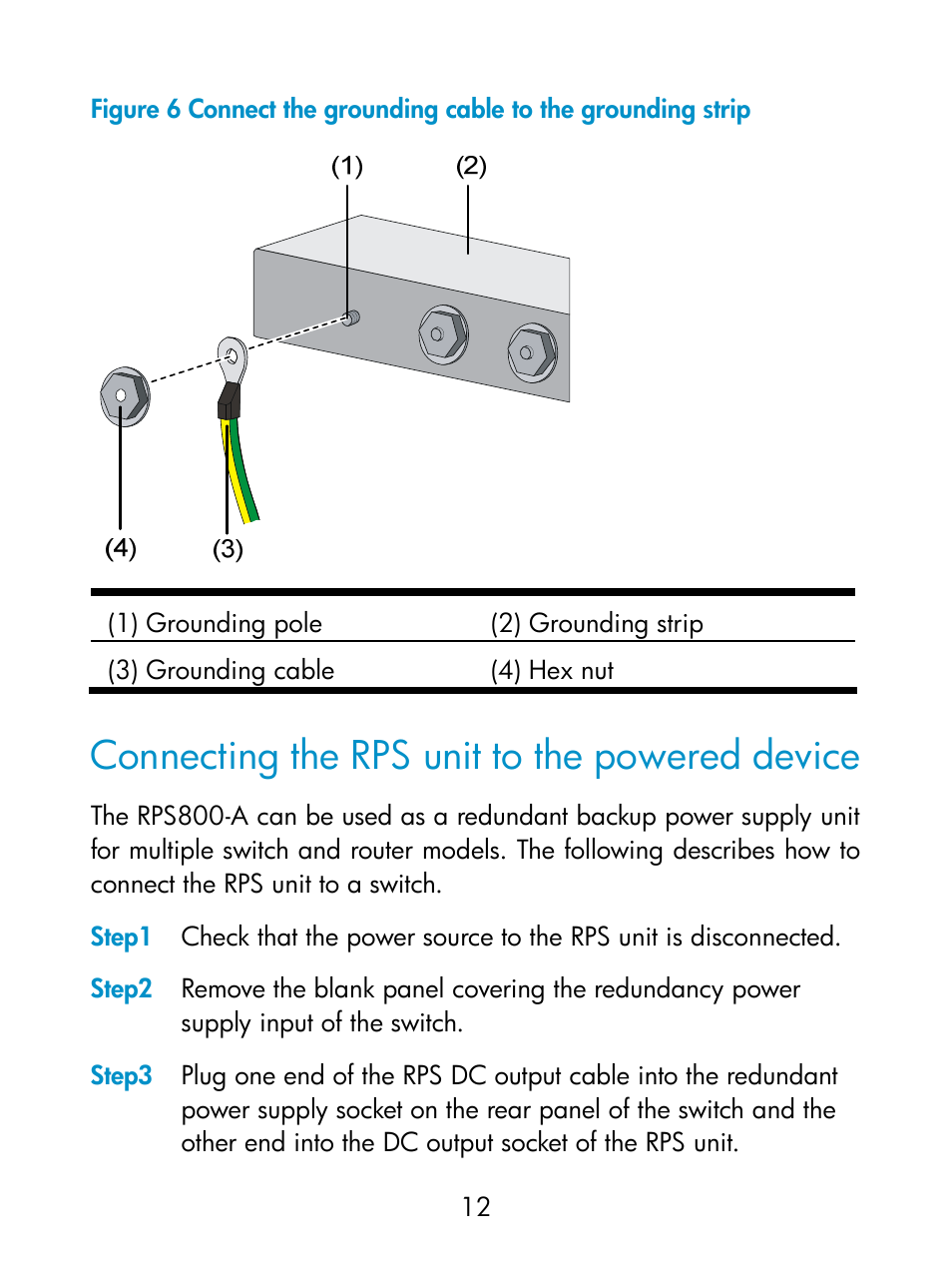 Connecting the rps unit to the powered device | H3C Technologies H3C S5800 Series Switches User Manual | Page 16 / 17