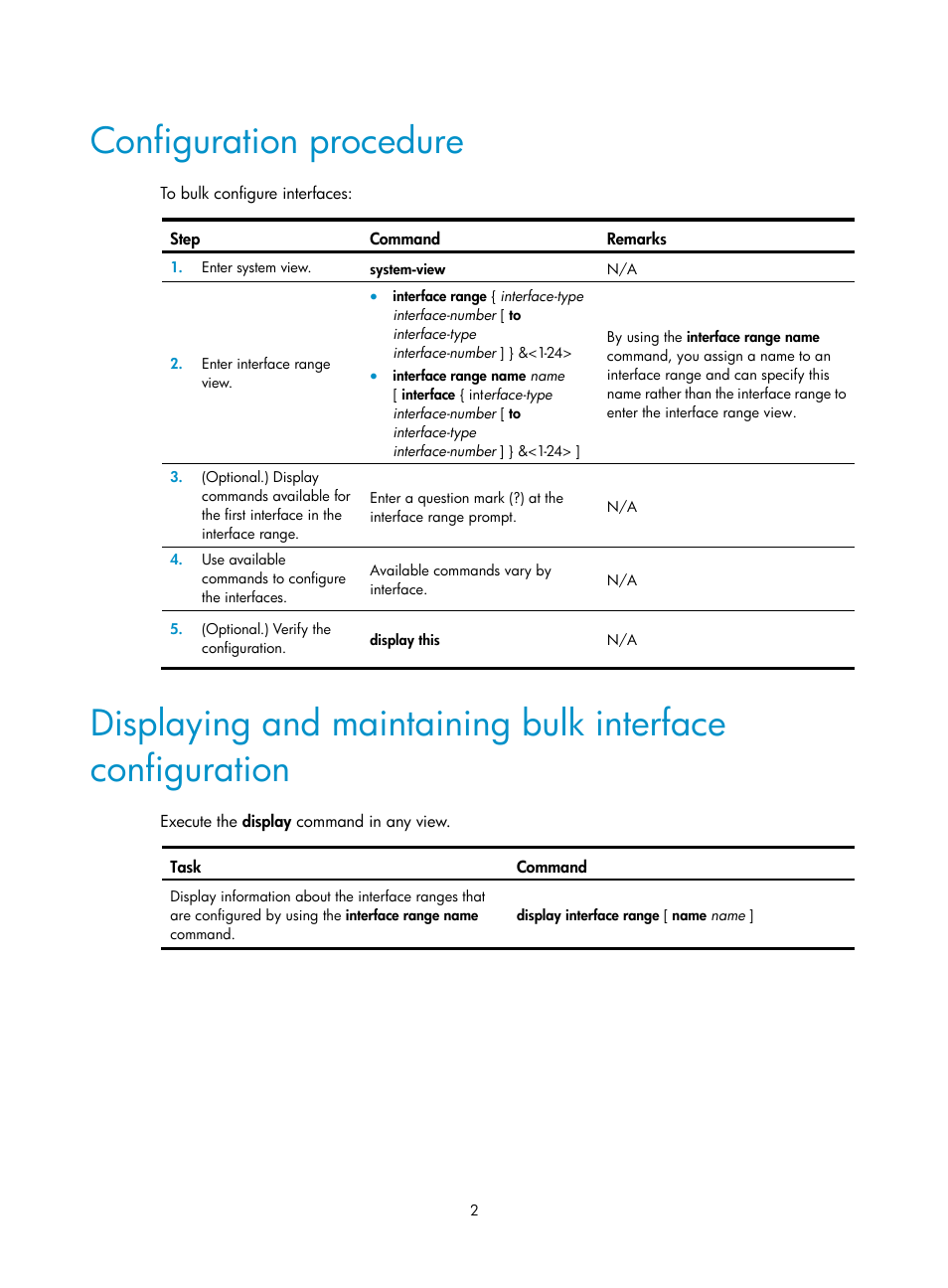 Configuration procedure | H3C Technologies H3C S5560 Series Switches User Manual | Page 36 / 321