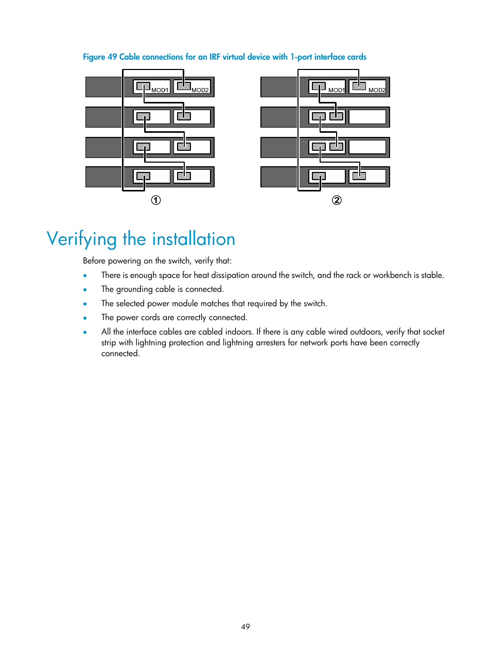 Verifying the installation, 1 in, Figure 49 | H3C Technologies H3C S5500 Series Switches User Manual | Page 57 / 69