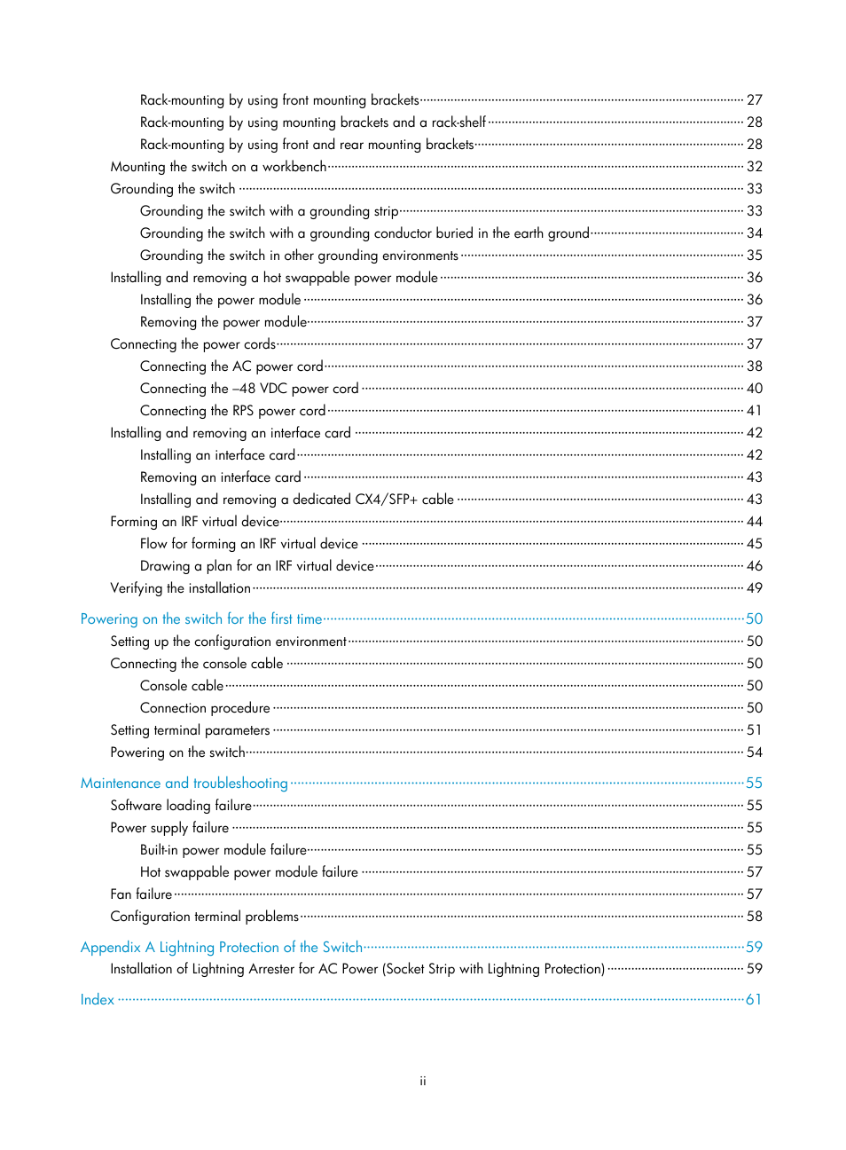 H3C Technologies H3C S5500 Series Switches User Manual | Page 8 / 69