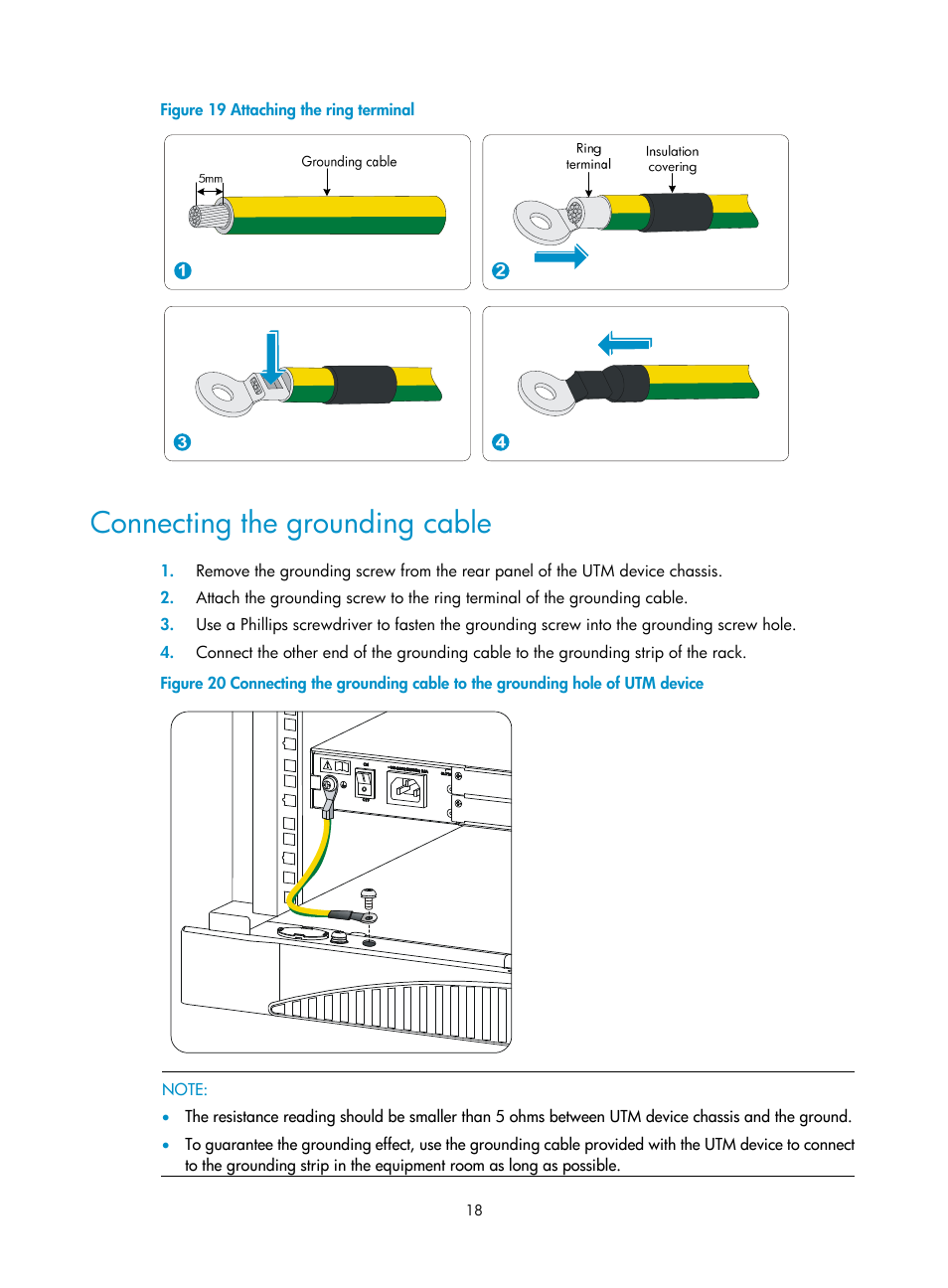 Connecting the grounding cable | H3C Technologies H3C SecPath U200-A U200-M U200-S User Manual | Page 27 / 83