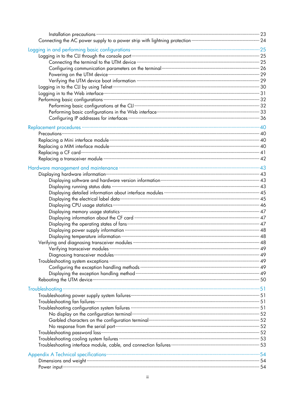 H3C Technologies H3C SecPath U200-A U200-M U200-S User Manual | Page 8 / 83