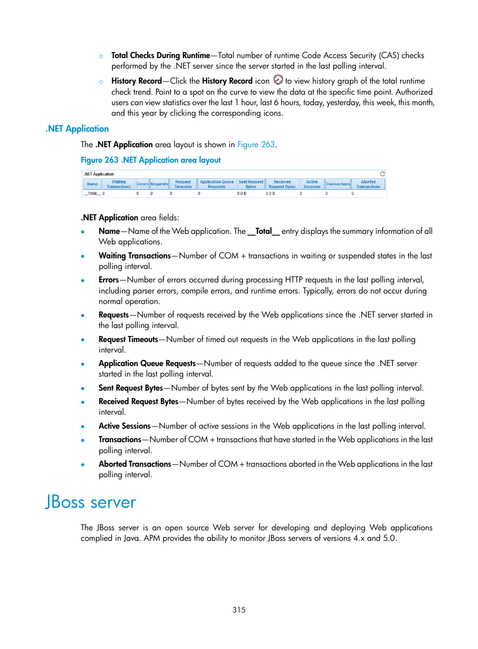 Net application, Jboss server | H3C Technologies H3C Intelligent Management Center User Manual | Page 329 / 740