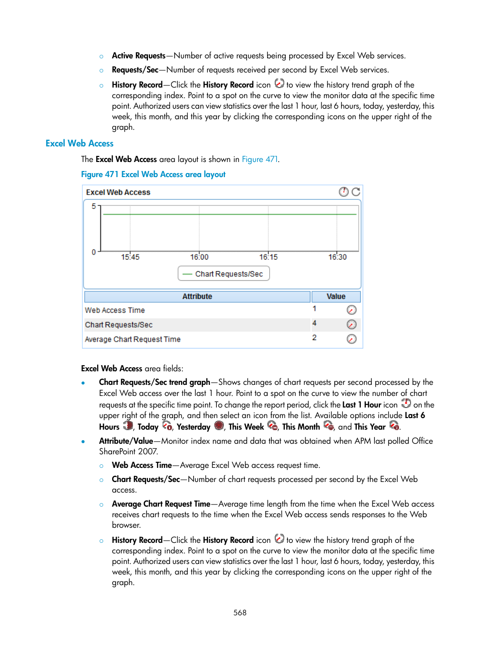 Excel web access | H3C Technologies H3C Intelligent Management Center User Manual | Page 582 / 740