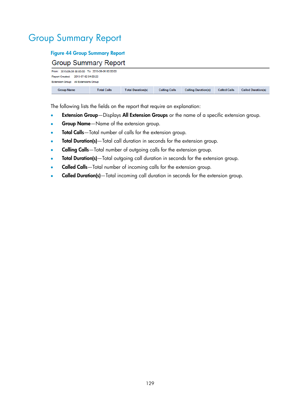 Group summary report | H3C Technologies H3C Intelligent Management Center User Manual | Page 138 / 145