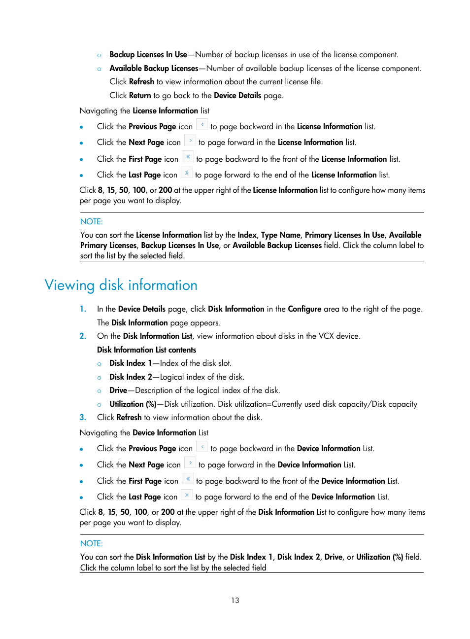 Viewing disk information | H3C Technologies H3C Intelligent Management Center User Manual | Page 22 / 145