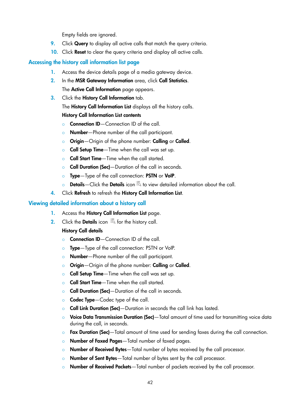 Viewing detailed information about a history call | H3C Technologies H3C Intelligent Management Center User Manual | Page 51 / 145