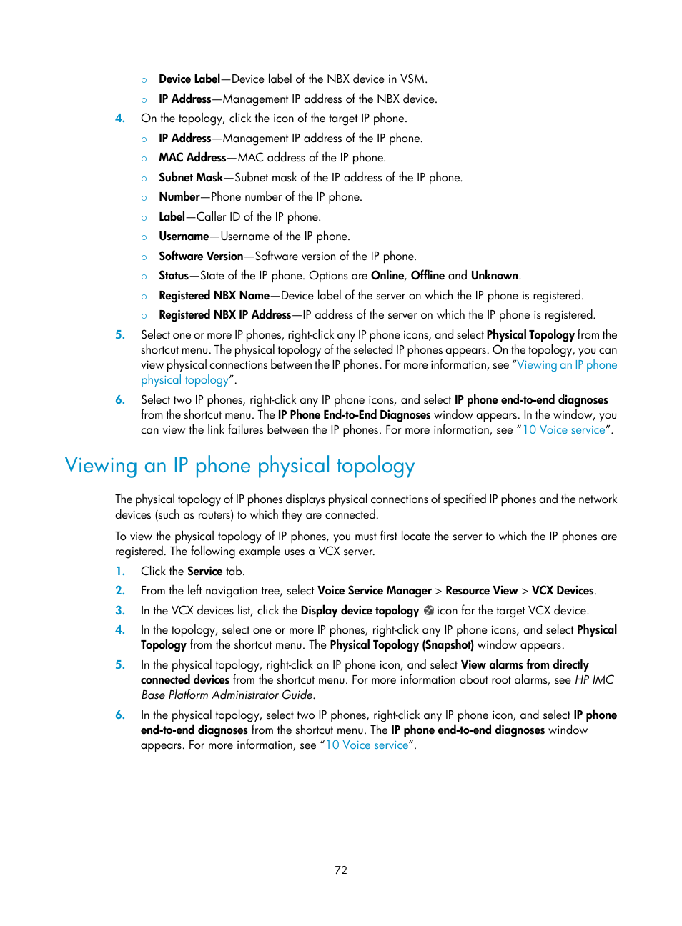 Viewing an ip phone physical topology, Viewing an, Ip phone physical topology | H3C Technologies H3C Intelligent Management Center User Manual | Page 81 / 145