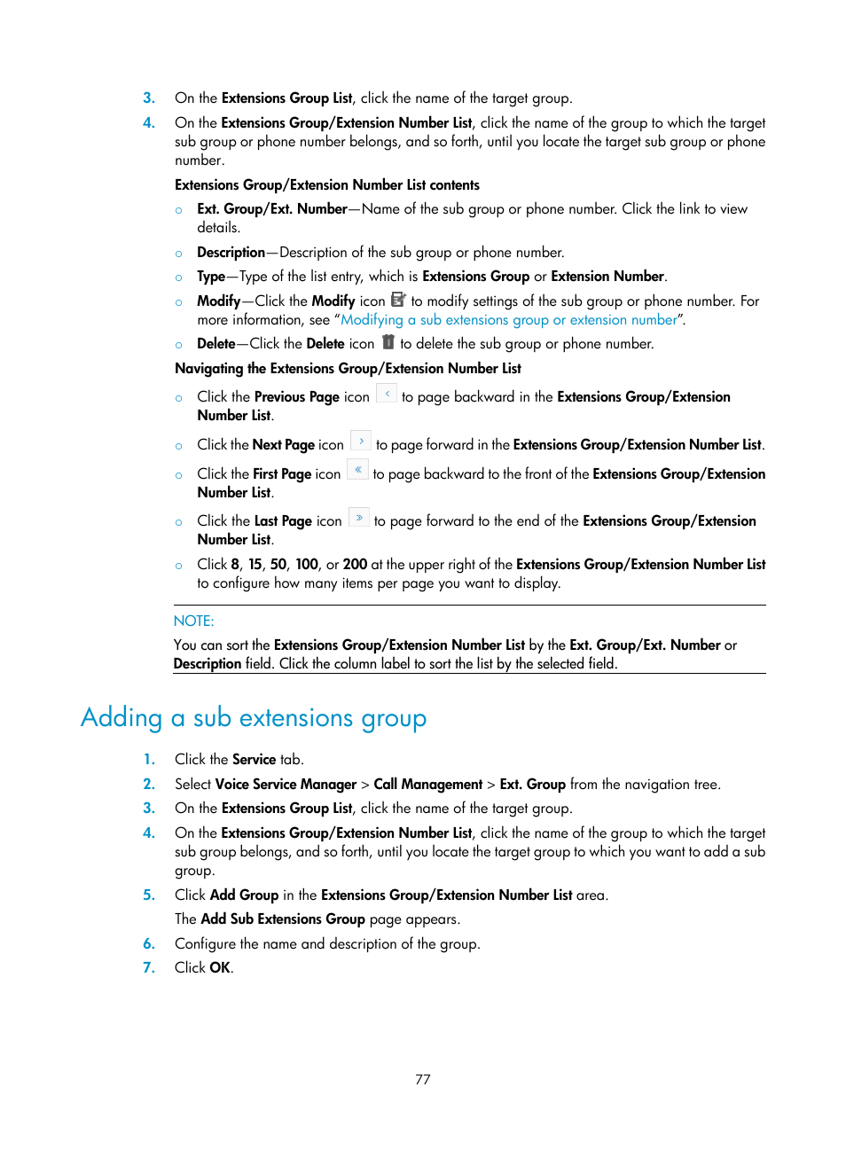 Adding a sub extensions group | H3C Technologies H3C Intelligent Management Center User Manual | Page 86 / 145