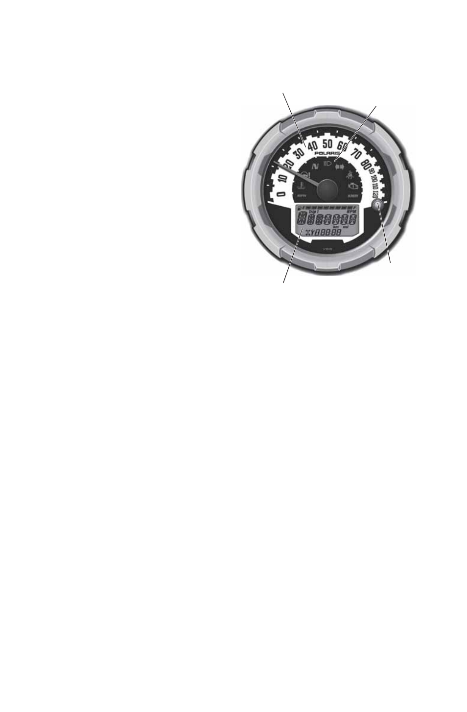 Features and controls, Instrument cluster | Polaris 2015 ATV Sportsman ACE 570 User Manual | Page 38 / 153